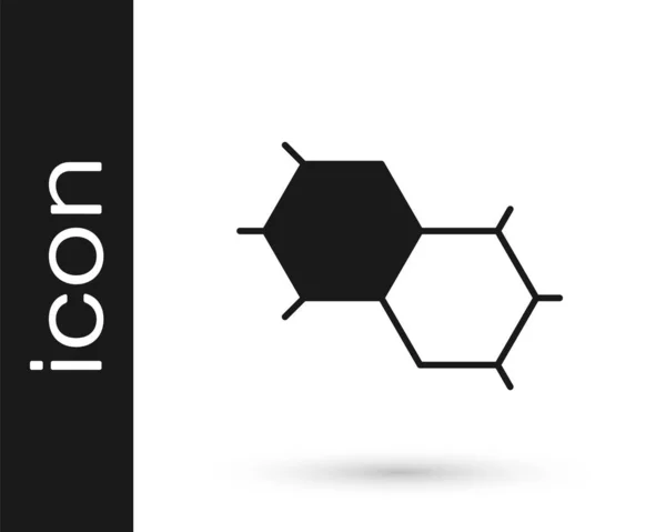 Μαύρο Χημικό Εικονίδιο Τύπου Απομονωμένο Λευκό Φόντο Αφηρημένο Εξάγωνο Για — Διανυσματικό Αρχείο