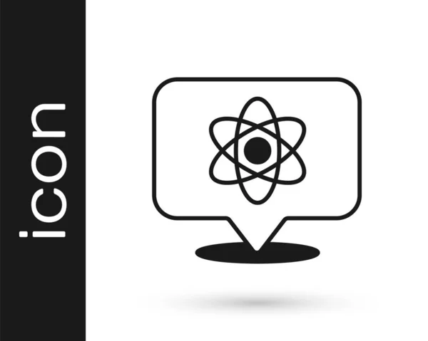 Schwarzes Atom Symbol Isoliert Auf Weißem Hintergrund Symbol Für Wissenschaft — Stockvektor