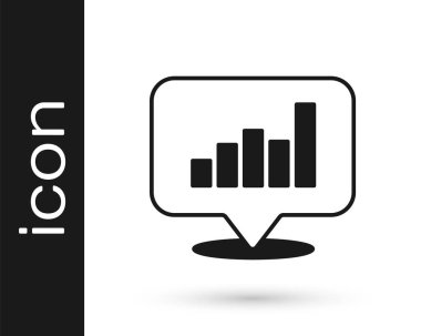 Beyaz arkaplanda siyah pasta grafiği ikonu izole edildi. Diyagram çizelgesi. Vektör.