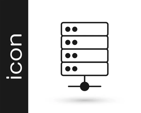 Schwarzer Server Daten Webhosting Symbol Isoliert Auf Weißem Hintergrund Vektor — Stockvektor