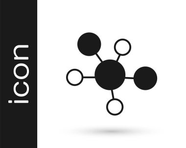 Siyah Zihin haritası bilgi simgesi beyaz arkaplanda izole edildi. Vektör.