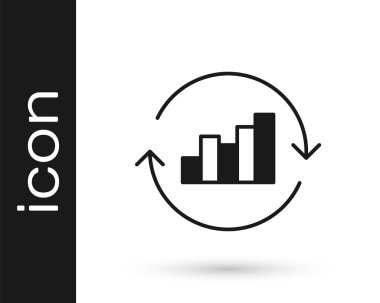 Beyaz arkaplanda siyah pasta grafiği ikonu izole edildi. Diyagram çizelgesi. Vektör.