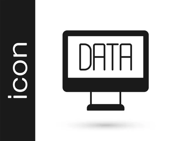 Black Data Analysis Icon Isolated White Background Business Data Analysis — Stock Vector