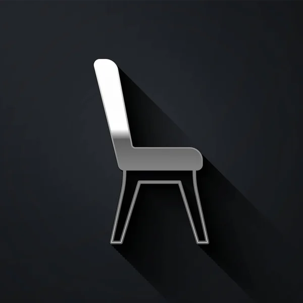 Silver Chair Εικονίδιο Απομονώνονται Μαύρο Φόντο Μακρύ Στυλ Σκιάς Διάνυσμα — Διανυσματικό Αρχείο