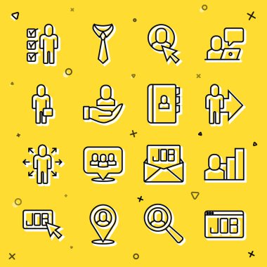 İdari İşçi İşçi Özgeçmişi ve ikonu ekibinin Üretici İnsan Lideri. Vektör.