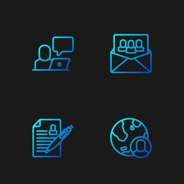 Globe hattı ve insanlar Freelancer ve Project ekibi üssüne geri dönsün. Renk simgeleri. Vektör.