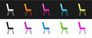 Koltuk simgesini siyah beyaz arkaplanda izole et. Vektör.