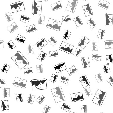 Siyah Fotoğraf, beyaz arkaplanda izole edilmiş, pürüzsüz bir desen oluşturuyor. Fotoğrafçı, fotoğrafçılık, rötuş ikonu. Vektör.