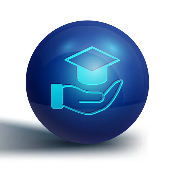 Blue Education Subsidie Pictogram Geïsoleerd Witte Achtergrond Collegegeld Financiële Educatie — Stockvector