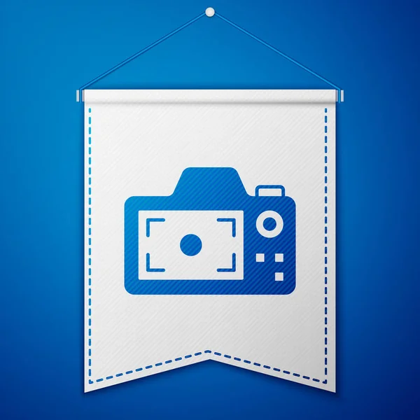 Blue Photo Kamera Kuvake Eristetty Sinisellä Taustalla Valokuvakamera Digitaalinen Valokuvaus — vektorikuva