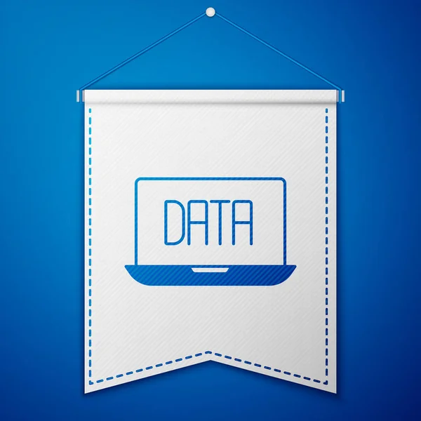 Ícone Análise Dados Azul Isolado Fundo Azul Processo Análise Dados —  Vetores de Stock