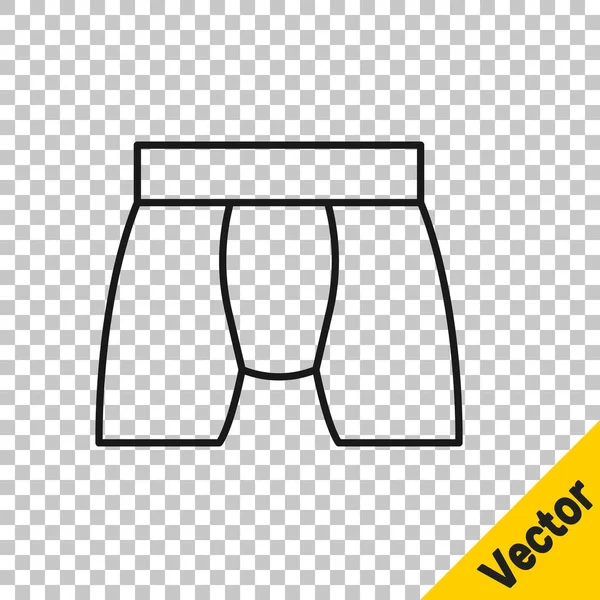 Negro Línea Hombres Calzoncillos Icono Aislado Sobre Fondo Transparente Ropa — Vector de stock