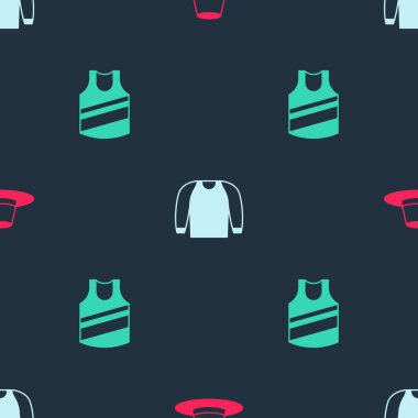 Şapkalı Süveter ve Atlet 'i kusursuz desenli giydirin. Vektör.