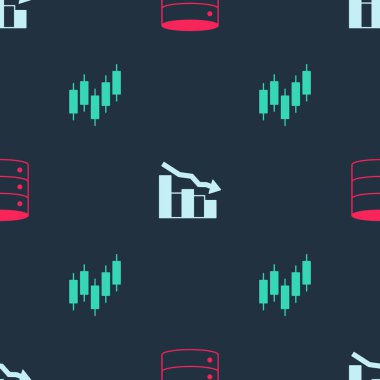 Sunucu Finansal Büyüme Azalması ve Tarayıcı 'yı hisse senedi piyasasıyla sorunsuz bir şekilde ayarla. Vektör.