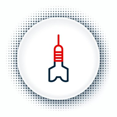 Dart çizgi ok simgesi beyaz arkaplanda izole edildi. Renkli taslak konsepti. Vektör