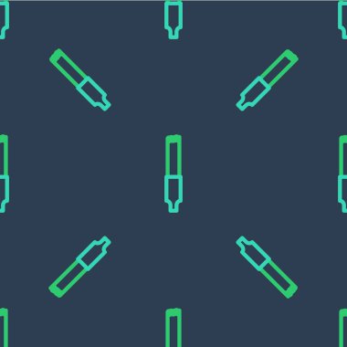 Çizgi sigara simgesi mavi arkaplanda izole edilmiş kusursuz desen. Tütün tabelası. Sigara içme sembolü. Vektör