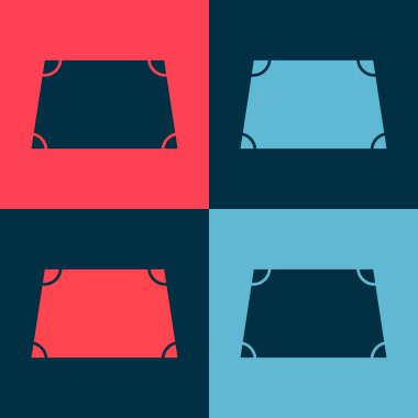 Pop Art Acute Trapezoid şekil simgesi renk arkaplanında izole. Vektör.