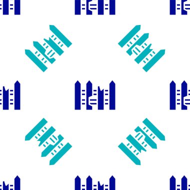 Mavi Bahçe çiti ahşap ikonu beyaz arka planda izole edilmiş pürüzsüz desen. Vektör.