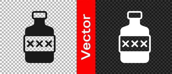 Schwarze Whiskey Flasche Symbol Isoliert Auf Transparentem Hintergrund Vektor — Stockvektor
