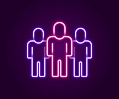 Parlayan neon hattı Proje taban simgesi siyah arkaplanda izole edildi. İş analizi ve planlama, danışmanlık, takım çalışması, proje yönetimi. Geliştiriciler. Renkli taslak konsepti. Vektör.