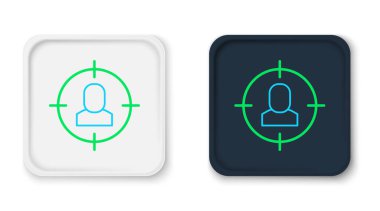 Çizgi başı avlanma simgesi beyaz arkaplanda izole edildi. İş hedefi ya da İstihdam tabelası. İş için insan kaynakları ve adam toplama. Renkli taslak konsepti. Vektör.