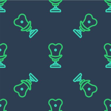 Hat Kol Koltuğu simgesi mavi arka planda izole edilmiş. Vektör.