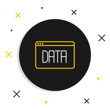 Çizgi Veri analiz simgesi beyaz arkaplanda izole edildi. İş veri analizi süreci, istatistik. Çizelgeler ve diyagramlar. Renkli taslak konsepti. Vektör.