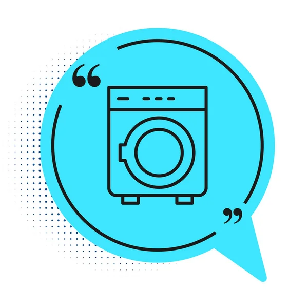 Black Line Washer Icon Isolated White Background Washing Machine Icon — Stock Vector