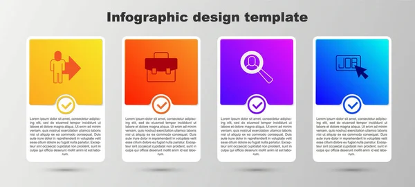 Set Leader Une Équipe Cadres Porte Documents Loupe Verre Pour — Image vectorielle