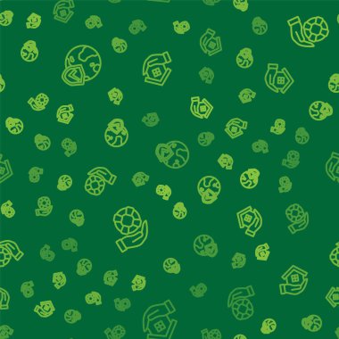 Dünya küresi Lifebuoy 'un elinde olduğu bir çizgi oluşturun ve House' u da kusursuz bir düzene sokun. Vektör.