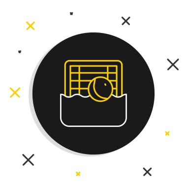 Line Water polo ikonu beyaz arkaplanda izole edildi. Renkli taslak konsepti. Vektör.