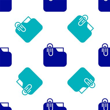 Kağıt ataç simgesine sahip Mavi Belge dizini beyaz arkaplanda izole edilmiş pürüzsüz desen. Muhasebe klasörü sembolü. Muhasebe yönetimi. Vektör.