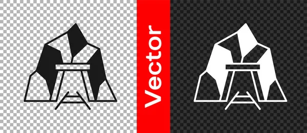 Black Mine Entré Ikon Isolerad Transparent Bakgrund Vektor — Stock vektor