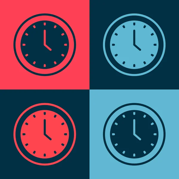 Pop Art Icono Del Reloj Aislado Fondo Color Símbolo Tiempo — Archivo Imágenes Vectoriales