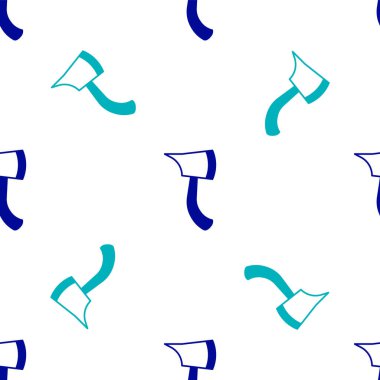 Mavi itfaiyeci balta ikonu beyaz arka planda izole edilmiş kusursuz desen. Yangın baltası. Vektör