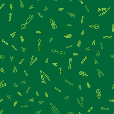 Çizgi ölçüm kaşığı, pusula çizimi ve tıbbi termometreyi pürüzsüz desene ayarlayın. Vektör