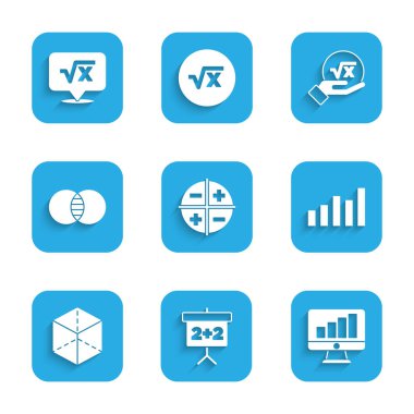 XYZ Koordinat Sistemi, Chalkboard, Grafik grafiği, çizelgesi, çizelgesi, diyagramı, geometrik şekil küpü, Matematik kümesi A ve B 'yi, x simgesinin kare kökünü ve simgesini ayarlayın. Vektör