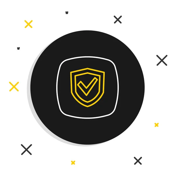 Ікона Line Shield Ізольована Білому Тлі Концепція Страхування Охоронний Знак — стоковий вектор