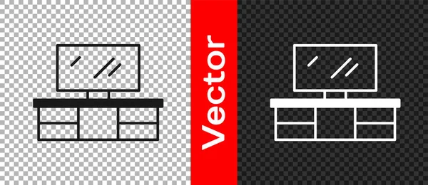 Черный Стол Стоит Значок Изолирован Прозрачном Фоне Вектор — стоковый вектор