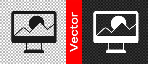 Icono Retoque Black Photo Aislado Sobre Fondo Transparente Fotógrafo Fotografía — Vector de stock