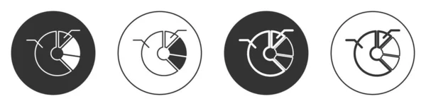 Black Pie Diagramm Infografik Symbol Isoliert Auf Weißem Hintergrund Diagrammdiagramm — Stockvektor