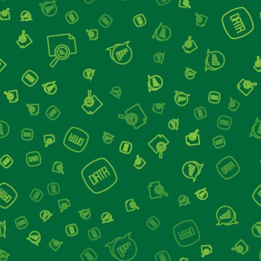 Grafik çizelgesi, veri analizi ve turta bilgisini kusursuz desen üzerine ayarlayın. Vektör