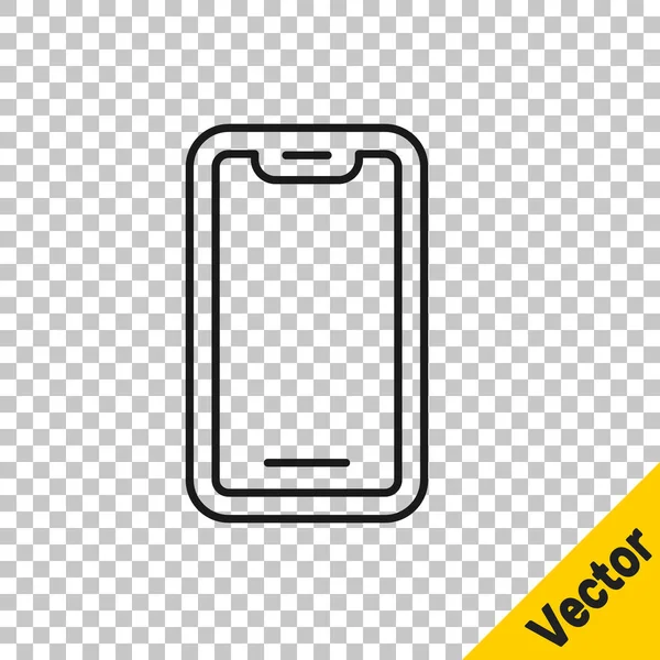 Blackline Smartphone Handy Symbol Isoliert Auf Transparentem Hintergrund Vektor — Stockvektor