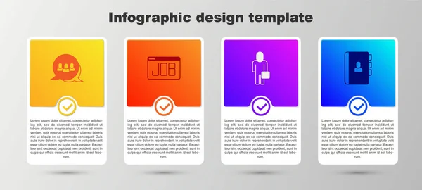 Définir Base Équipe Projet Recherche Emploi Homme Affaires Modèle Infographie — Image vectorielle