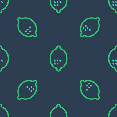 Çizgi Limonu simgesi mavi arkaplanda izole edilmiş kusursuz desen. Vektör.