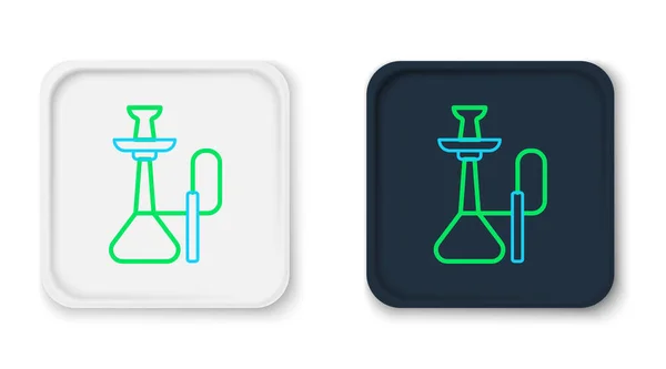 Line Hookah Symbol Isoliert Auf Weißem Hintergrund Buntes Rahmenkonzept Vektor — Stockvektor