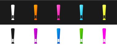 Beyzbol sopası simgesini siyah beyaz arkaplanda izole et. Vektör.