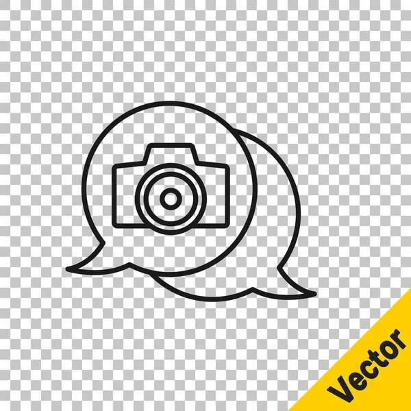 Schwarze Linie Fotokamera Symbol Isoliert Auf Transparentem Hintergrund Fotokamera Digitale — Stockvektor
