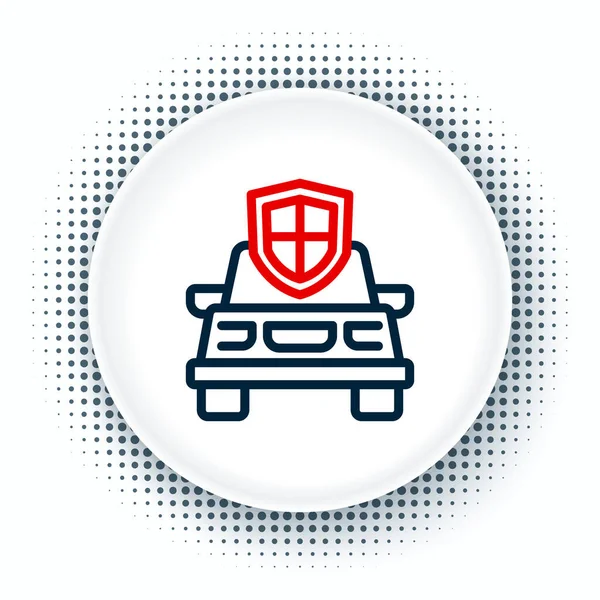 Піктограма Страхування Автомобілів Лінії Ізольована Білому Тлі Концепція Страхування Безпека — стоковий вектор