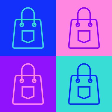 El çantası simgesi renk arkaplanında izole edildi. Kadın el çantası işareti. Glamour günlük bagaj sembolü. Vektör